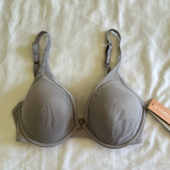 *THIRDLOVE  24/7 Classic Contour Plunge Bra NWT Grey O-36 - Picture 3 of 12